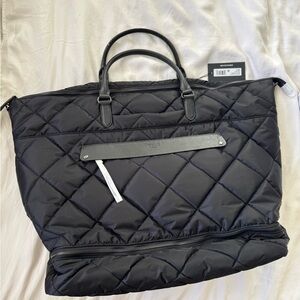 MZ Wallace Black Quilted Weekender Bag